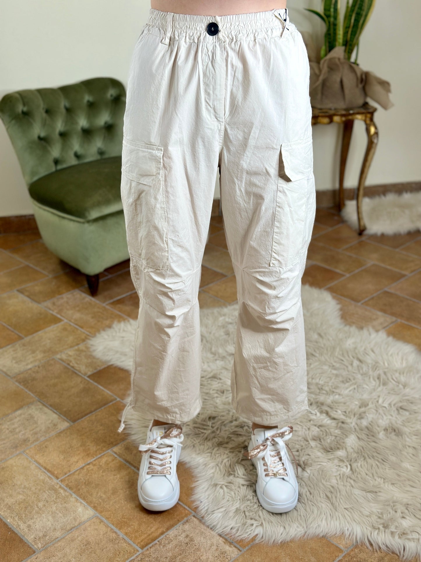 Tensione In pantalone cargo in cotone
