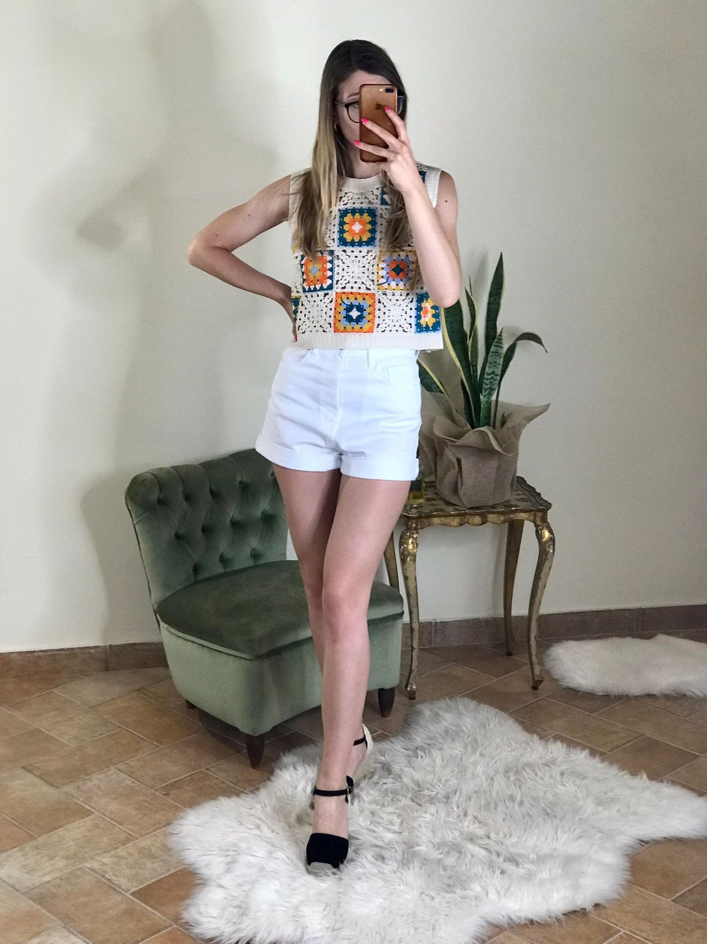 UNI mè canotta uncinetto