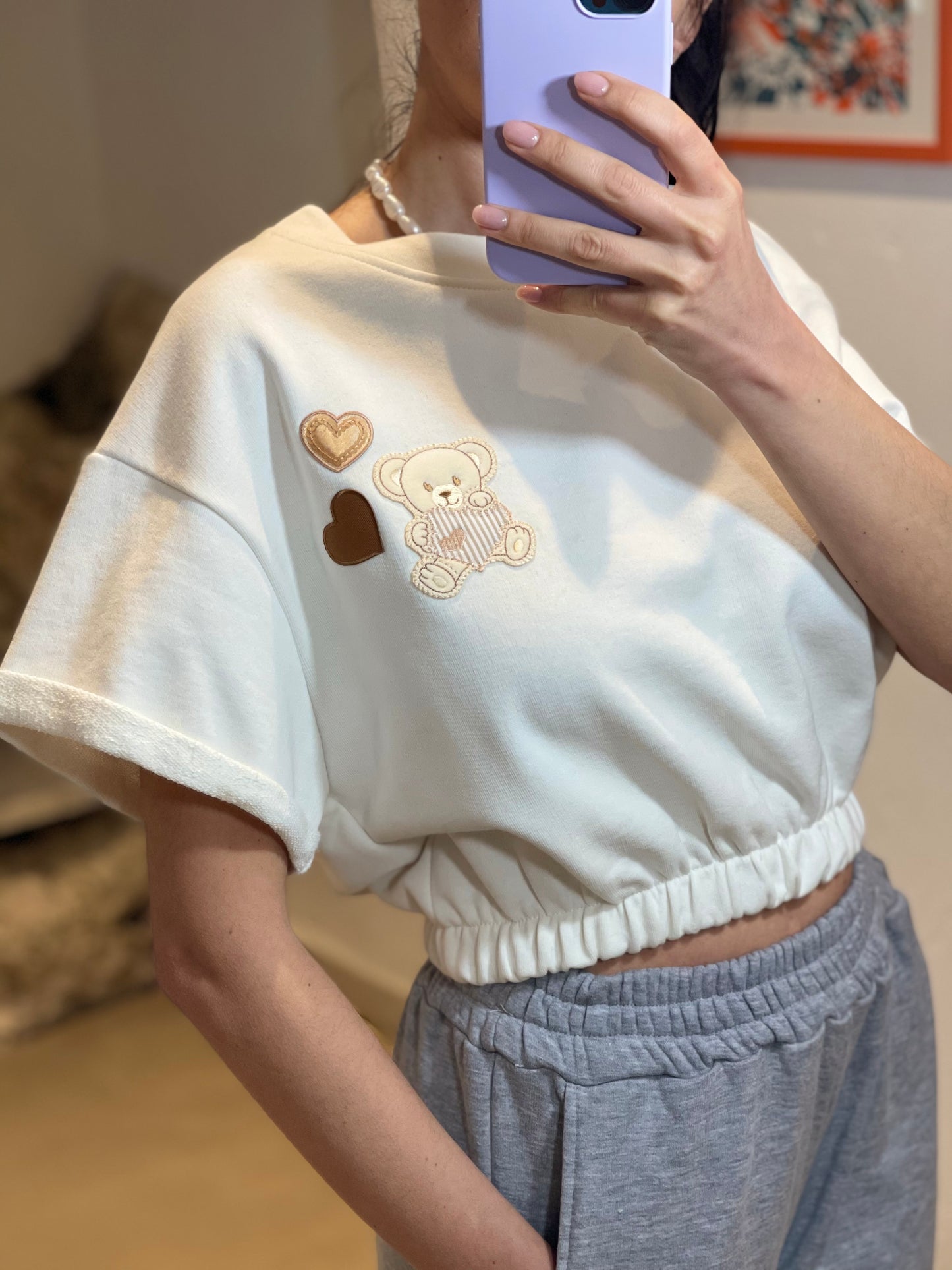 UNI mè felpa manica corta patch