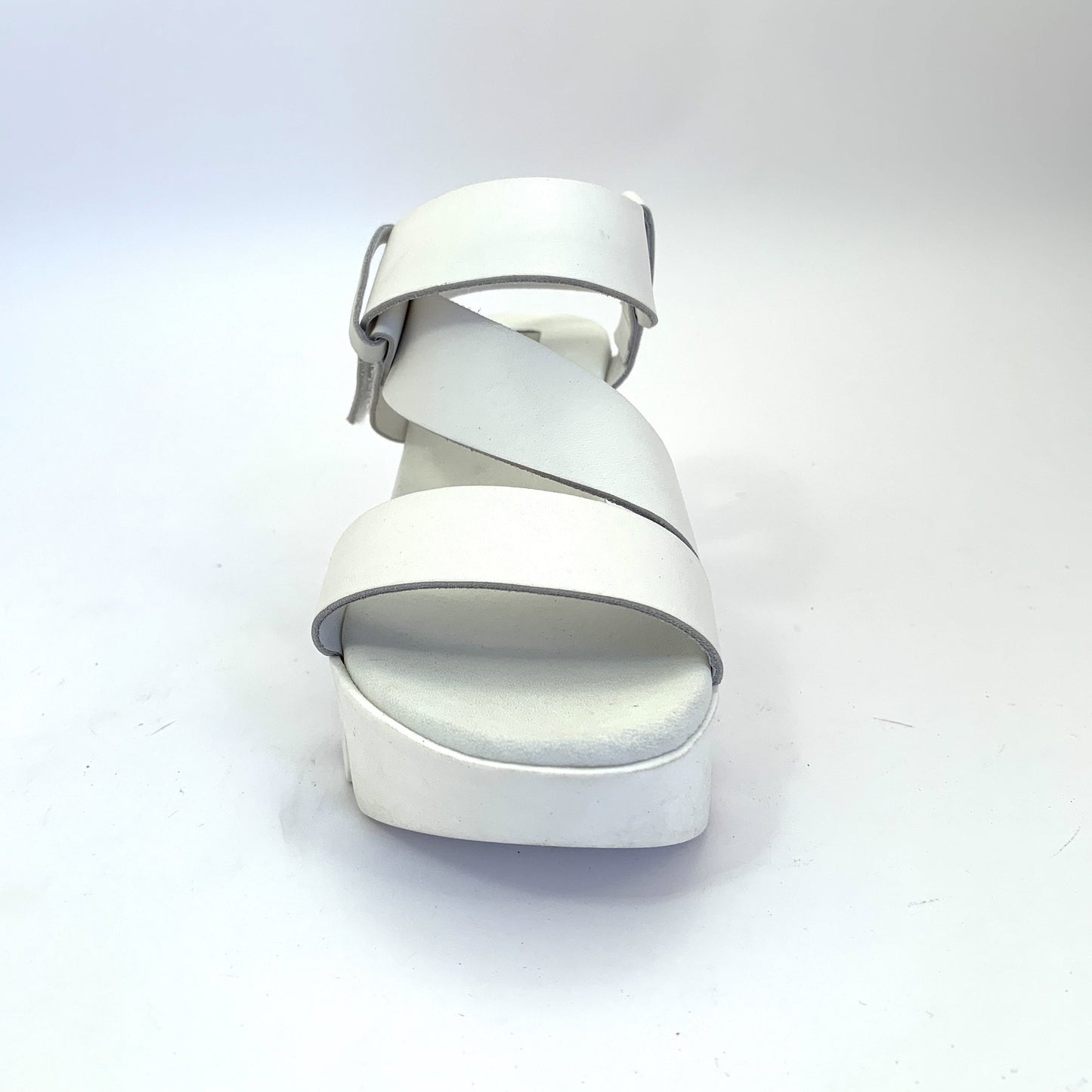 Tosca Blu Sandalo Zeppa Nappa Bianco