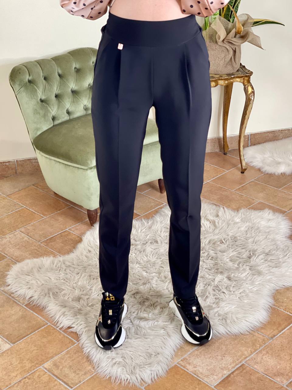 D'ELLE pantalone pences (disponibile verde bosco e nero)