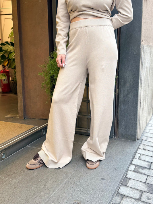 Anonyme Pantalone VISCOSE LUREX KNITWEAR beige