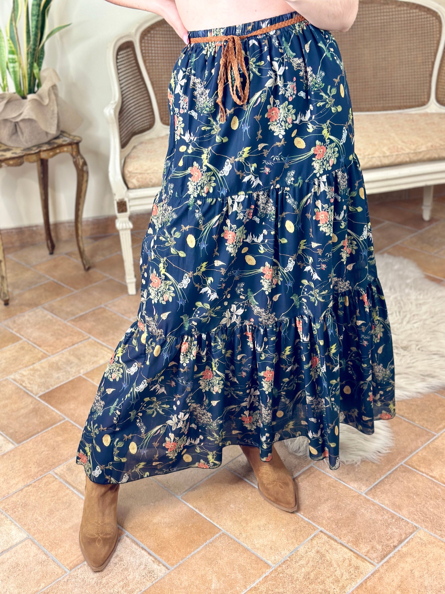 Tensione In gonna fiori in cotone