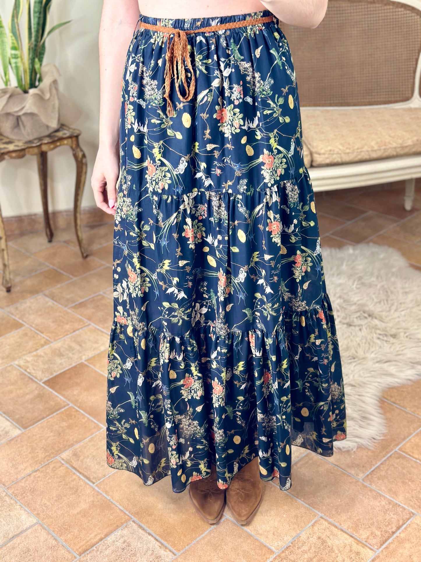 Tensione In gonna fiori in cotone