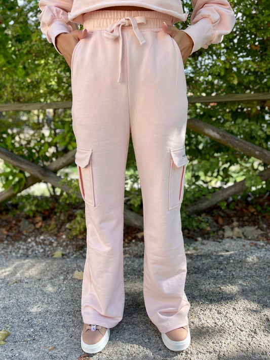 HINNOMINATE pantalone palazzo in felpa con tasche (disponibile in più colori)