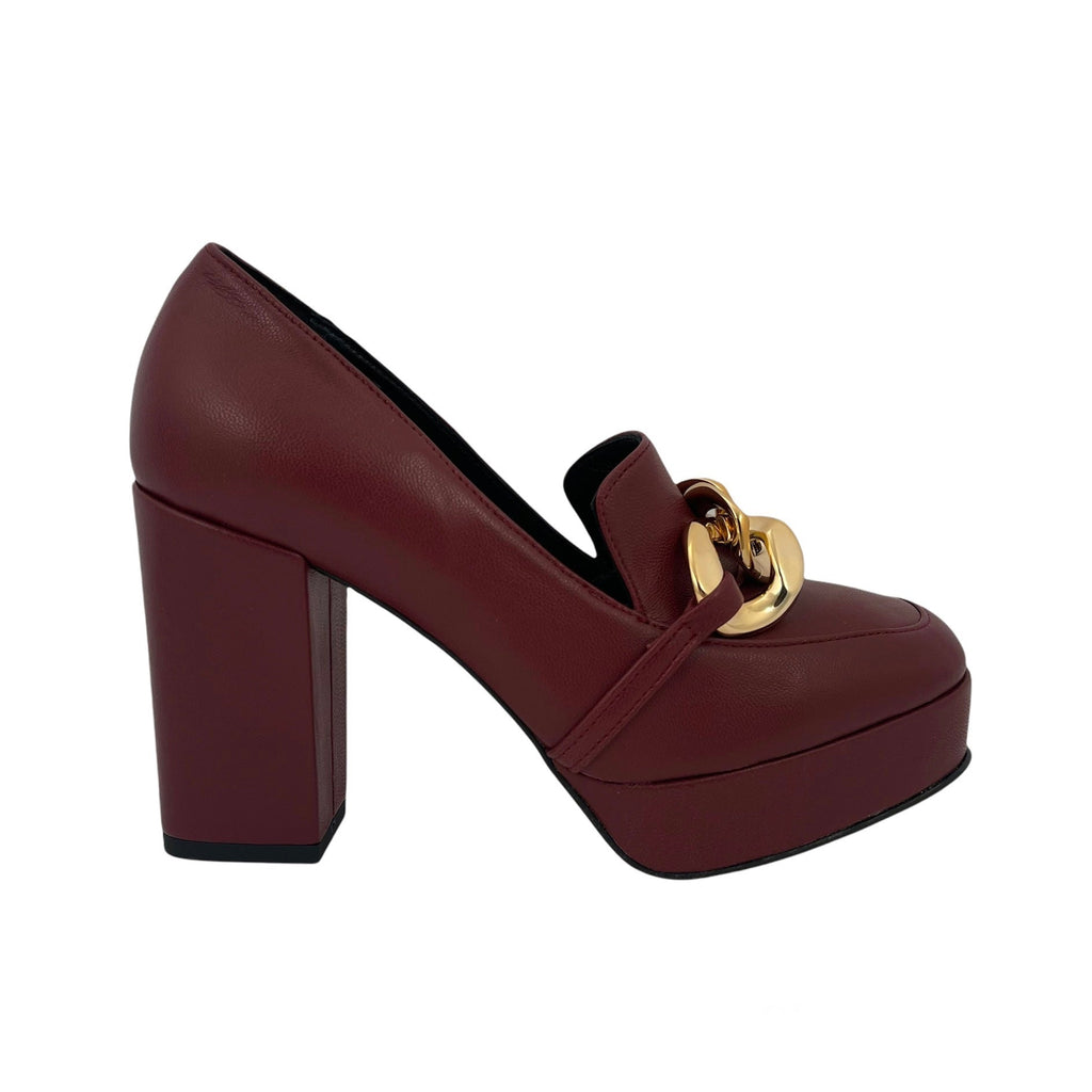 Joy mocassino con tacco e catena