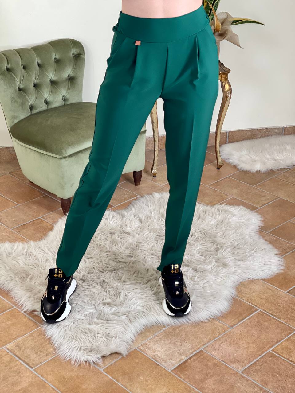 D'ELLE pantalone pences (disponibile verde bosco e nero)